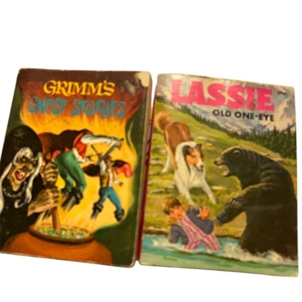Vintage Whitman Big Little Books Lot of 2 Grimm's‎ Ghost Stories & Lassie